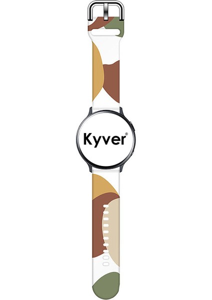 Amazfit Gts Uyumlu Desenli Silikon Kordon 20MM (Çöl Kumu-Kahve)