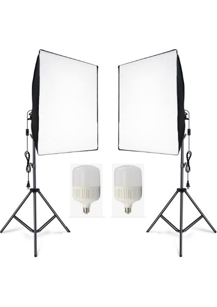 Ada Greenbox Ikili Softbox Sabit Işık Seti 50X70 Cm- Lambalı Toplam 9000 Lümen