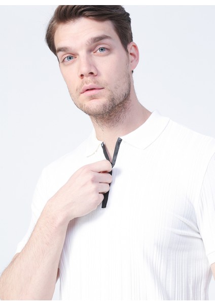 Polo Yaka Düz Ekru Erkek T-Shirt DAX fırsatları