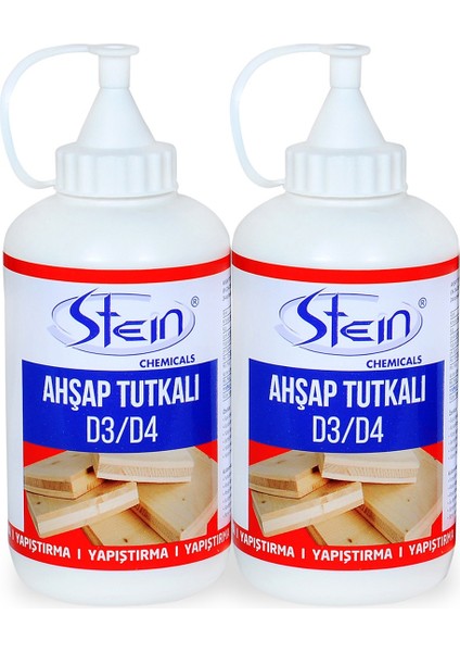 Stein D3 - D4 Şeffaf Süper Güçlü Ahşap Tutkalı 550GR. x 12 Adet