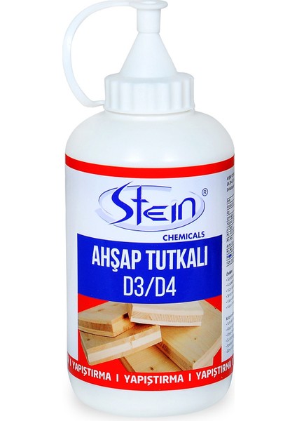 Stein D3 - D4 Şeffaf Süper Güçlü Ahşap Tutkalı 550GR. x 12 Adet