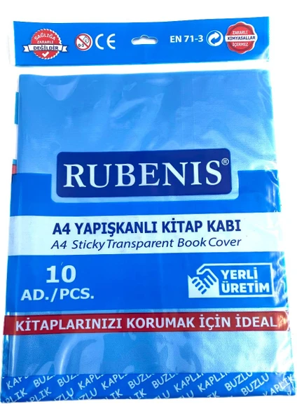 A4 Yapışkanlı Buzlu Şeffaf Kitap Kabı 10'lu Farklı Renk Seçenekleriyle