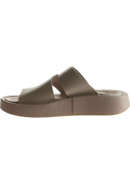 Vizon Deri Kadın Dolgu Topuklu Terlik modelleri