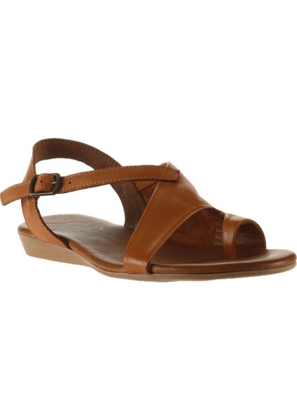 Taba Deri Kadın Düz Sandalet fiyatları