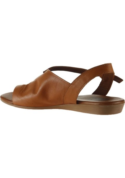 Taba Deri Kadın Düz Sandalet fırsatları