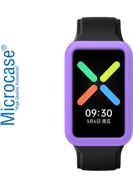 Oppo Watch Free Önü Açık Tasarım Silikon Kılıf - Mor fiyatları