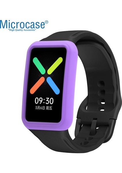 Oppo Watch Free Önü Açık Tasarım Silikon Kılıf - Mor modelleri