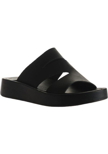 Siyah Deri Kadın Dolgu Topuklu Terlik fiyatları