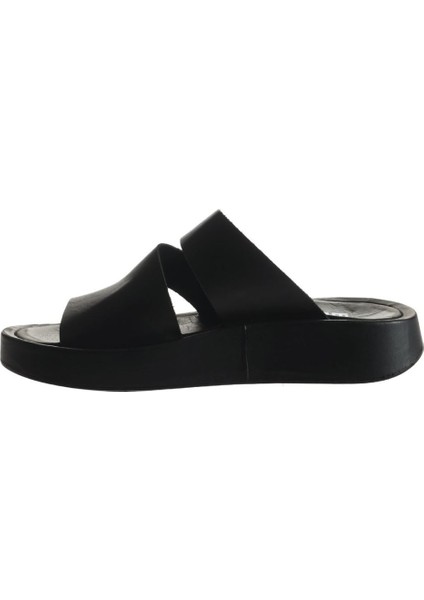 Siyah Deri Kadın Dolgu Topuklu Terlik modelleri