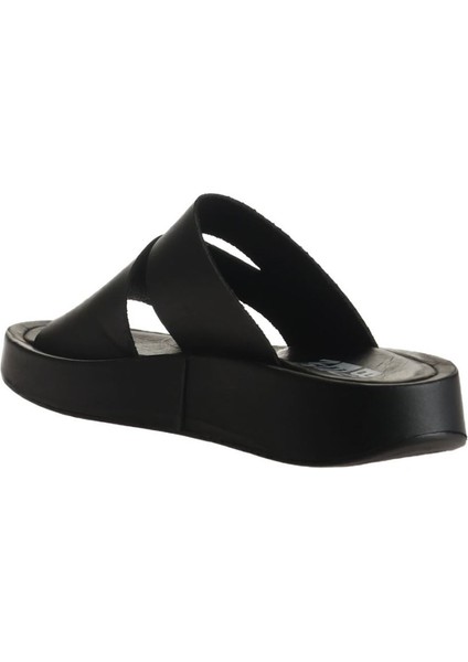 Siyah Deri Kadın Dolgu Topuklu Terlik fırsatları