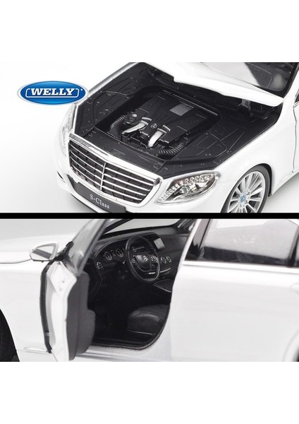 1:24 Welly Mercedes-Benz S-Class Beyaz Metal Araba modelleri