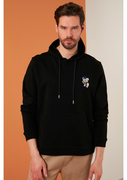 Pamuklu Kanguru Cepli Kapüşonlu Sweat Erkek Sweat 6141006