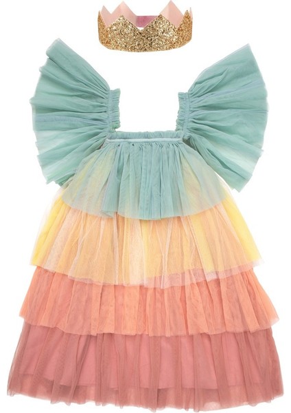 - Rainbow Ruffle Princess Dress-Up - 5-6 Years - Fırfırlı Gökkuşağı Elbisesi - 5-6 Yaş