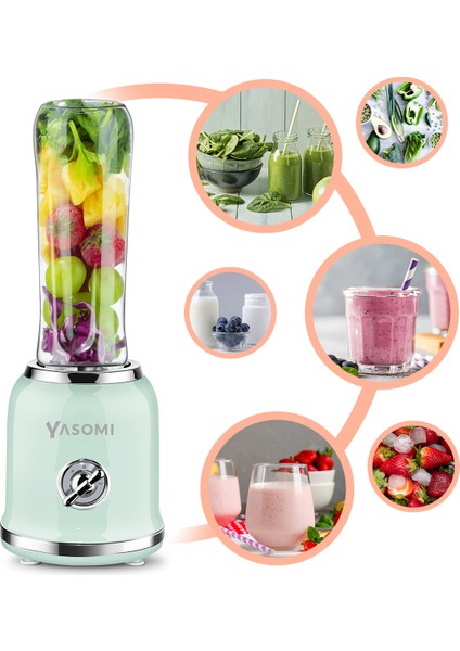 BL019 Retro Smoothie Blender Yeşil (Yasomi Türkiye Garantili )