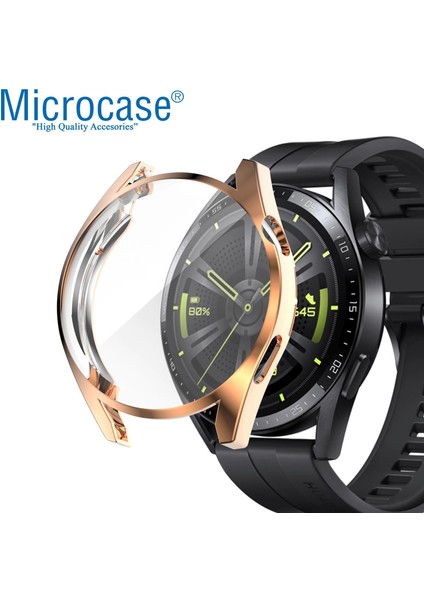 Huawei Watch Gt 3 42 mm Önü Kapalı Silikon Kılıf - Rose Gold fiyatları