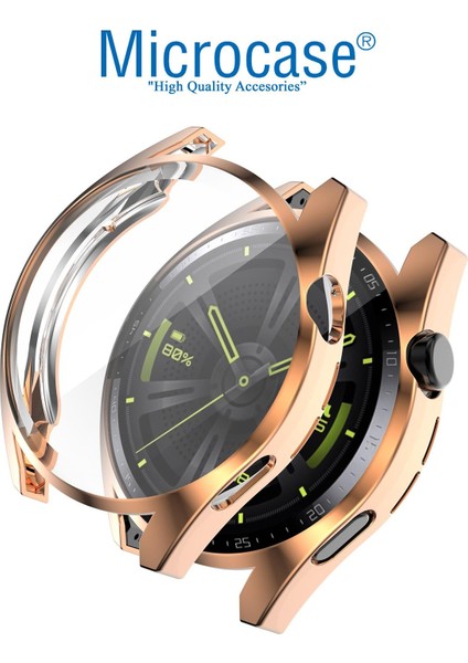 Huawei Watch Gt 3 42 mm Önü Kapalı Silikon Kılıf - Rose Gold modelleri
