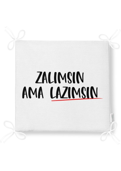 Özel Tasarım Zalımsın Ama Lazımsın Dijital Baskılı Fermuarlı Sandalye Minderi fırsatları