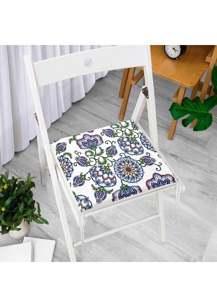 Porselen Deseni Dijital Baskılı Dekoratif Kırlent Fermuarlı Sandalye Minderi modelleri