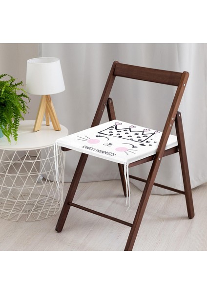 Taç Motifli Kalp Desenli Modern Fermuarlı Sandalye Minderi modelleri