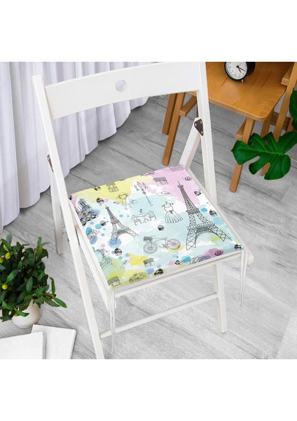 Özel Tasarım Paris Fashion Dijital Baskılı Modern Fermuarlı Sandalye Minderi modelleri