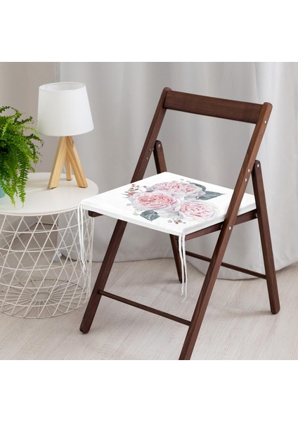 Soluk Çiçek Motifli Modern Dijital Baskılı Fermuarlı Sandalye Minderi modelleri