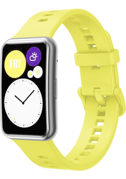 Huawei Watch Fit Uyumlu A+ Yüksek Kalite Yumuşak Pürüzsüz Silikon Kordon Kayış