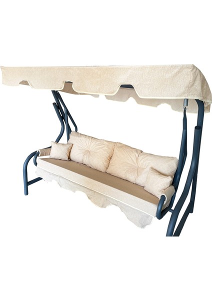 3 Kişilik Lüks Vip Düğmeli Salıncak Minderi Cappuccino Bahçe Minderi fiyatları