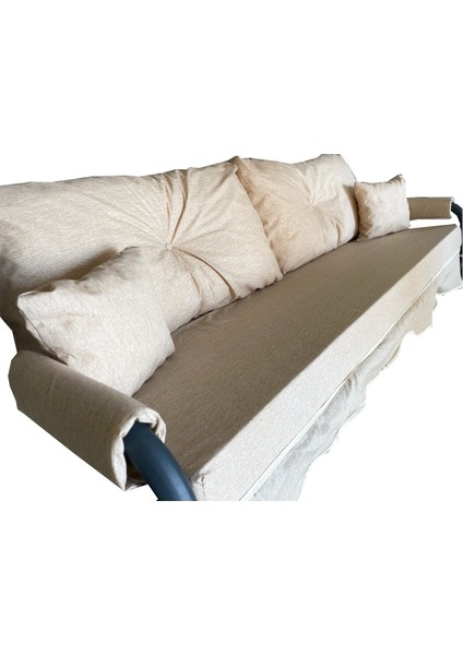 3 Kişilik Lüks Vip Düğmeli Salıncak Minderi Cappuccino Bahçe Minderi fırsatları