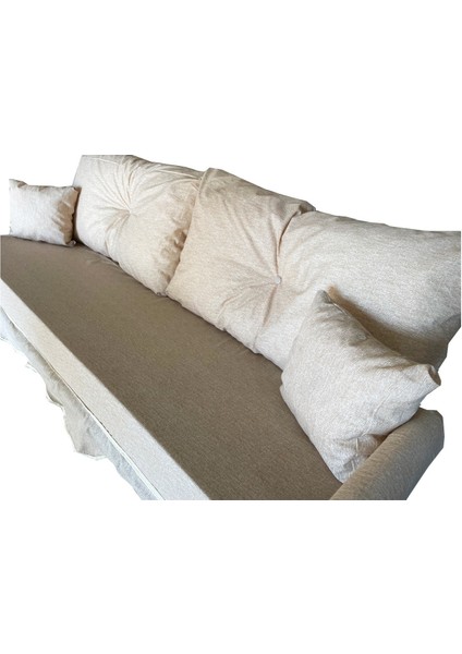 3 Kişilik Lüks Vip Düğmeli Salıncak Minderi Cappuccino Bahçe Minderi indirimleri