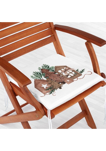 Ahşap Çam Ağacı Tasarımlı Dijital Baskılı Modern Fermuarlı Sandalye Minderi fiyatları