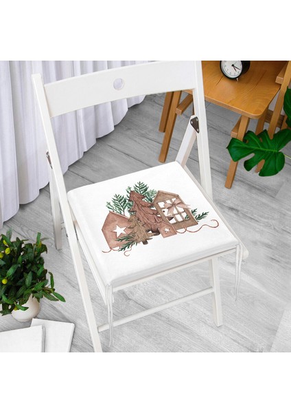 Ahşap Çam Ağacı Tasarımlı Dijital Baskılı Modern Fermuarlı Sandalye Minderi modelleri