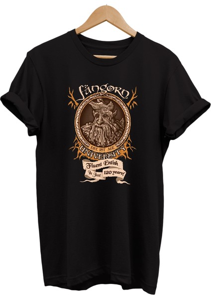 Lotr Yüzüklerin Efendisi Ent Fangorn Üniversitesi Baskılı %100 Pamuk Oversize T-Shirt