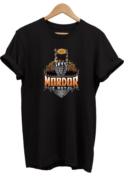 Lotr Yüzüklerin Efendisi Mordor Is Metal Baskılı %100 Pamuk Oversize T-Shirt