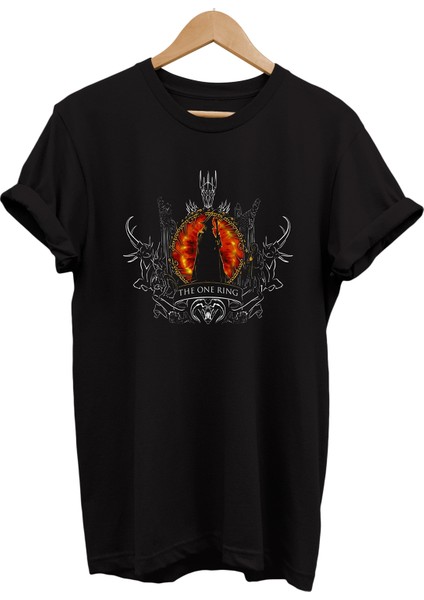 Lotr Yüzüklerin Efendisi The One Ring Baskılı %100 Pamuk Oversize T-Shirt