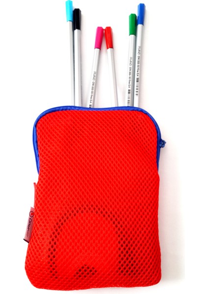 Piano Fineliner 04 Keçe Uçlu Kalem Özel Kırmızı Çantasıyla 6'lı Kırmızı Mavi Lacivert Yeşil Pembe Siyah