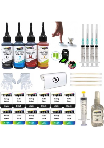 Deskjet 2320 2710 2720 2721 2723 4120 4122 4130 305 Uyumlu Kartuş Dolum Seti