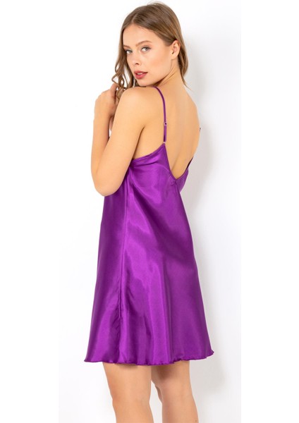 Doremi Yırtmaçlı Dantel Detaylı Saten Gecelik fırsatları