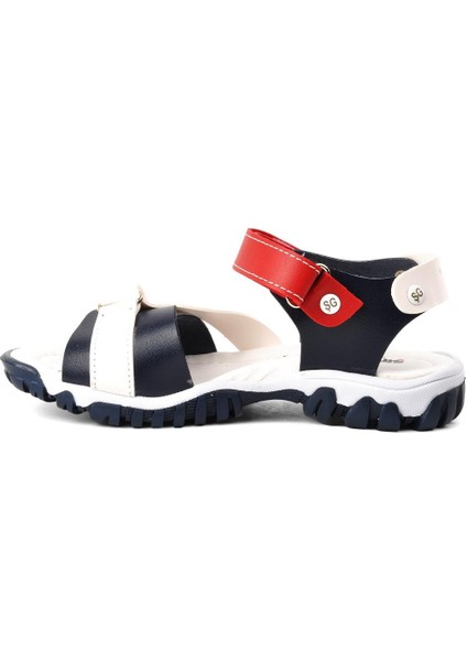 ŞR60 Lacivert-Beyaz-Kırmızı Erkek Çocuk Comfort Sandalet fiyatları