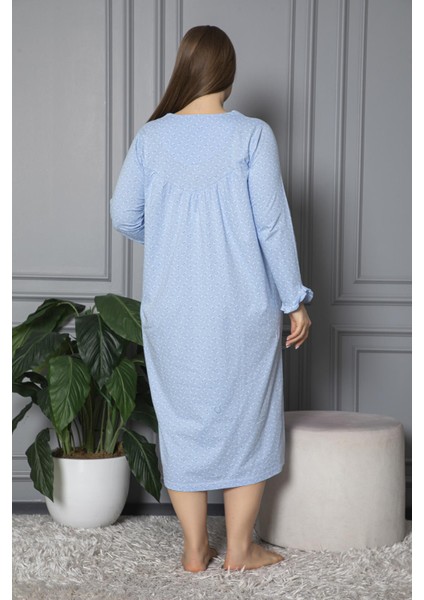 Mevsimlik Uzun Kol Pamuklu Penye Büyük Beden Anne Gecelik 180 indirimleri