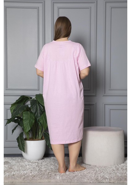 Kısa Kol Pamuklu Penye Büyük Beden Anne Geceliği 520 indirimleri