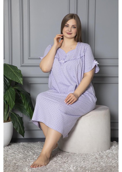 Kısa Kol Pamuklu Penye Büyük Beden Anne Geceliği 136 fiyatları