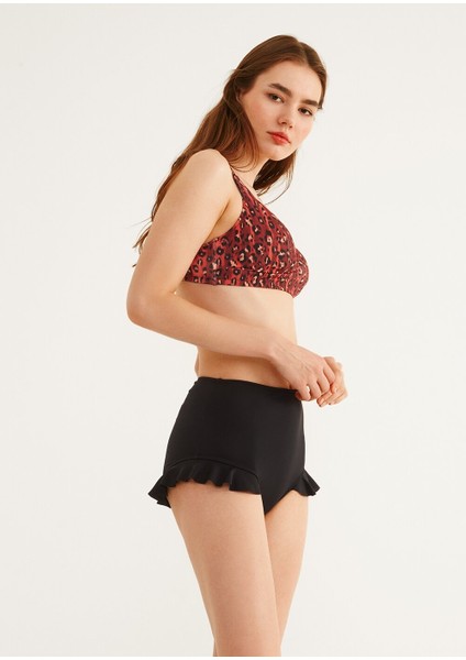 Yüksek Bel Fırfırlı Bikini Alt Kadınlar İçin Modern Tasarım Poliamid Karışımlı 1 Adet