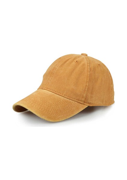 Düz Renk Yıkamalı Unisex Pamuklu Şapka