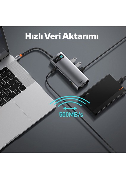 Metal Gleam Series 100 W 9 In1 Type-C Hub Adaptör Çoklayıcı