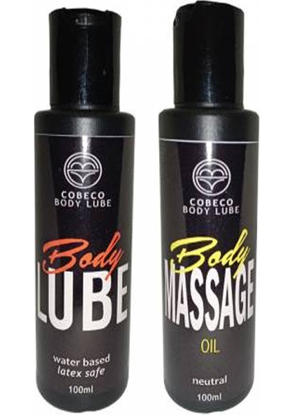 Body Lube & Body Massage Oil Su Bazlı Kayganlaştırıcı 100ML ve Vücut Masaj Yağı Set 100ML