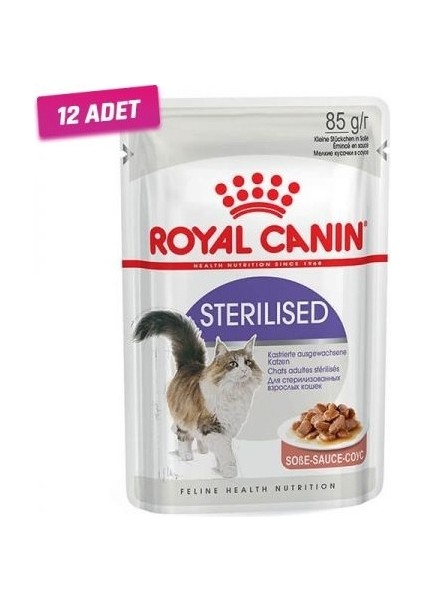 12 Adet - Royal Canin Sterilised Gravy Pouch Kedi Maması 85 gr