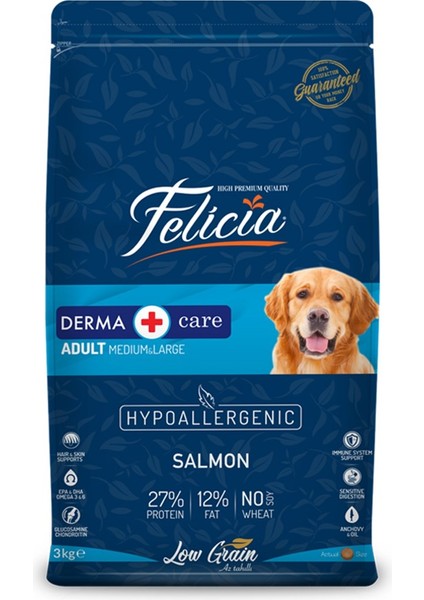 Hypoallergenic Somonlu Düşük Tahıllı Yetişkin Köpek Maması 3kg