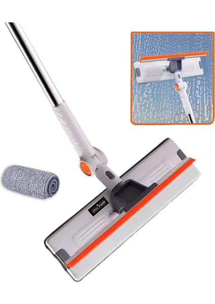 Mikrofiber Cam Silme Aparatı Yedek Bez Sağlam Teleskopik Sopa
