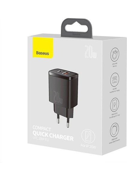 Compact 20W USB + Type-C Çıkışlı Qc3.0 Hızlı Şarj Başlığı indirimleri