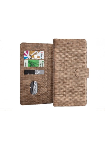 Apple iPhone 11 Kılıf Kumaş Cüzdan Kılıf Kapaklı